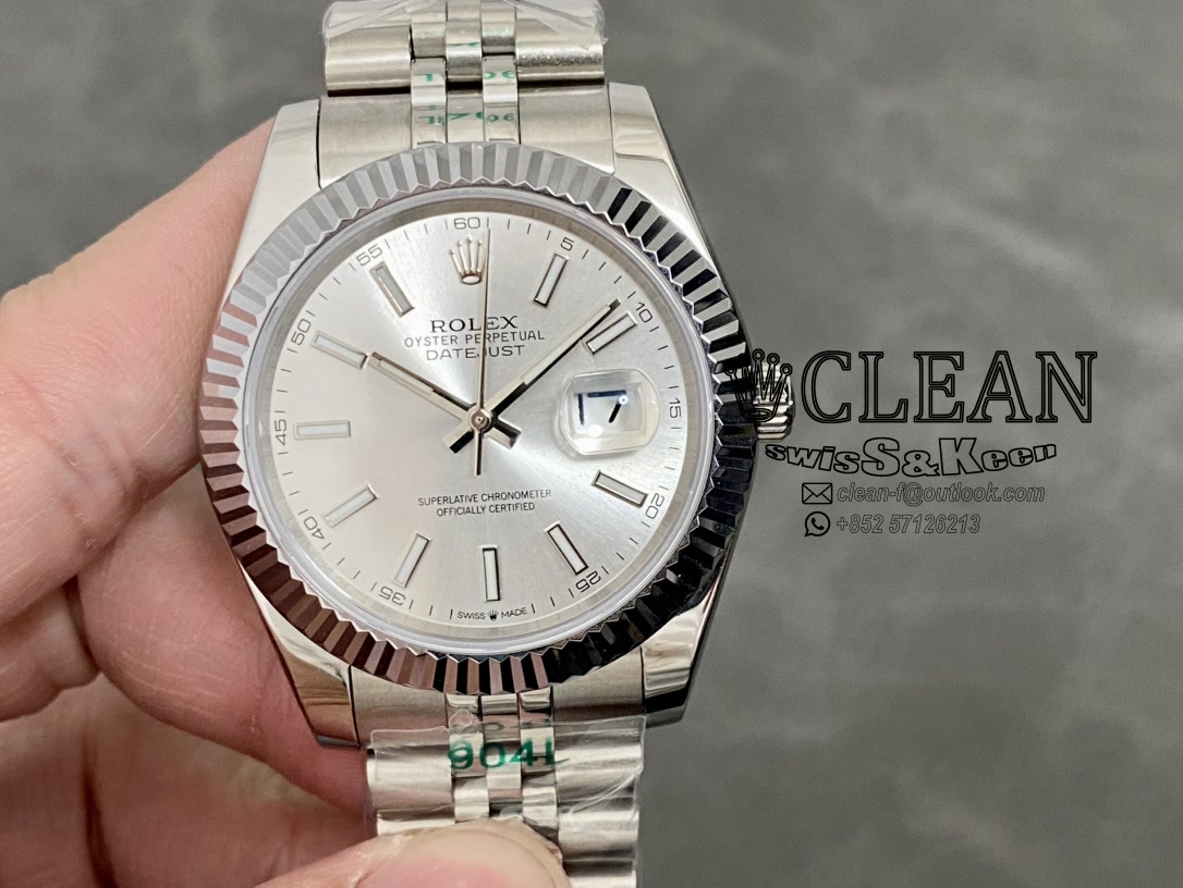 f9701b9d2942cdebdaf53821f4757689 ROLEX DATEJUST SILVER DIAL 41MM - Image 1