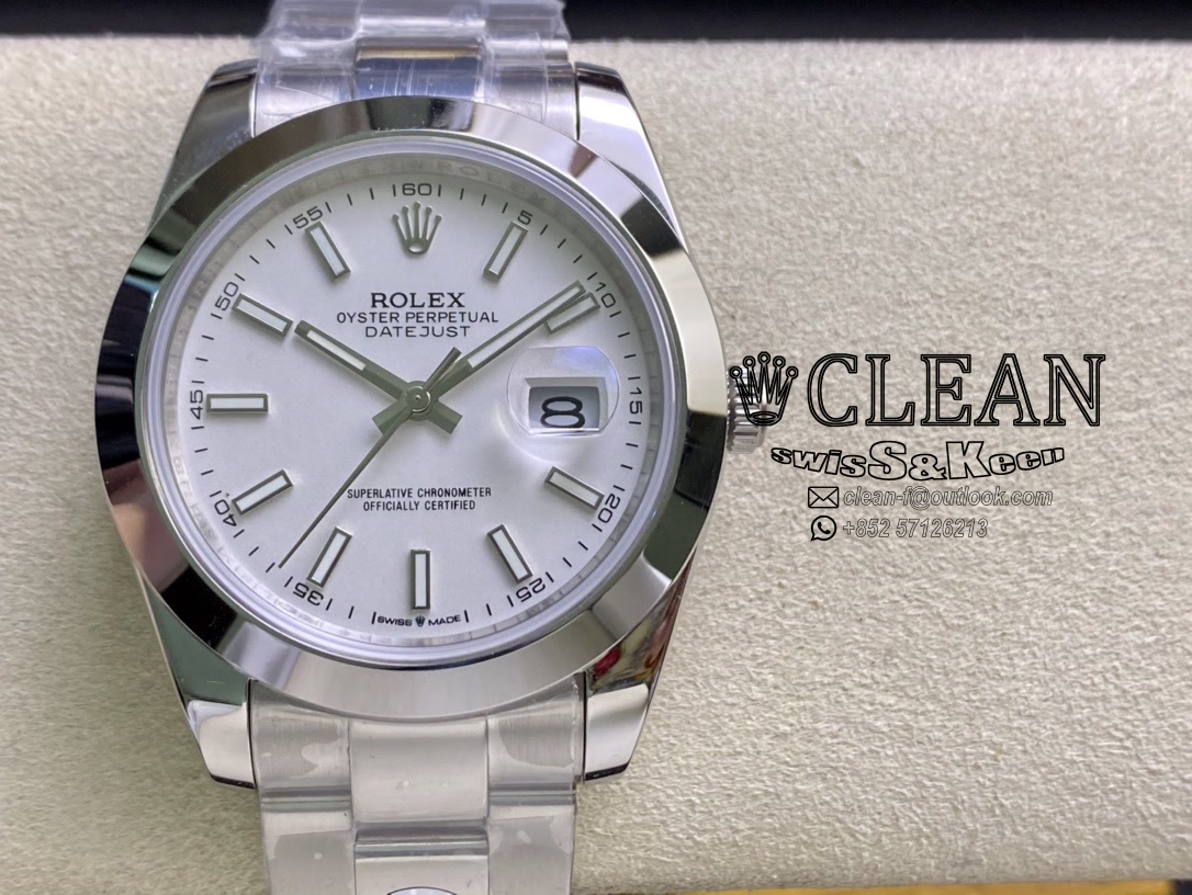 f9c37c76ec3fad5b03c3e3f57e112d3f ROLEX DATEJUST WHITE DIAL 41MM - Image 1